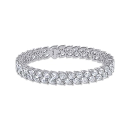 KAY Lab-Grown Diamonds Pear-Shaped Two-Row Tennis Bracelet 20 ct tw 14K White Gold 7"