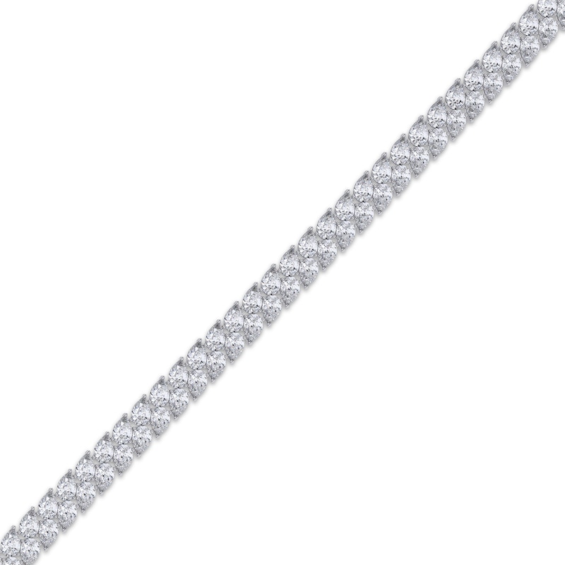 Main Image 2 of KAY Lab-Grown Diamonds Pear-Shaped Two-Row Tennis Bracelet 20 ct tw 14K White Gold 7"