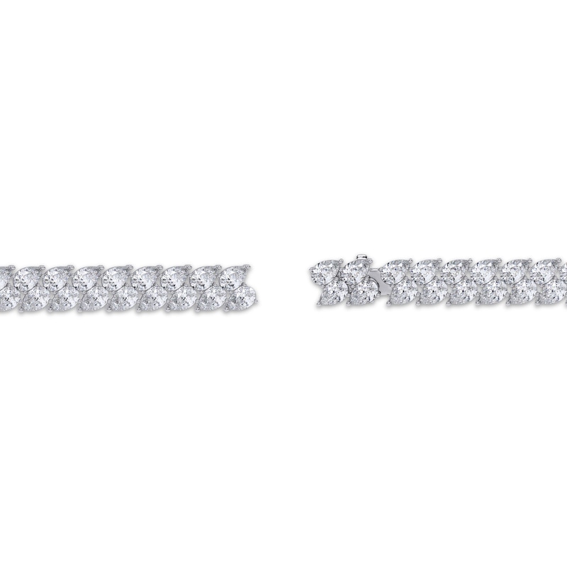 Main Image 3 of KAY Lab-Grown Diamonds Pear-Shaped Two-Row Tennis Bracelet 20 ct tw 14K White Gold 7"