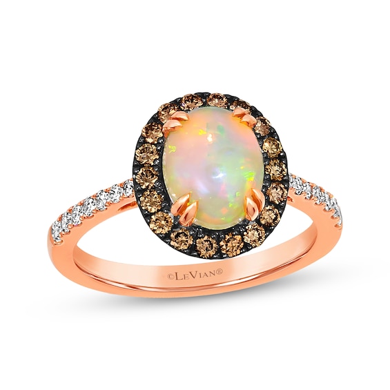 Le Vian Oval Opal Ring 1/2 ct tw Diamonds 14K Strawberry Gold