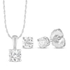 Thumbnail Image 1 of KAY Lab-Grown Diamonds Round-Cut Necklace & Earrings Solitaire Gift Set 1/2 ct tw Sterling Silver (F/SI2)