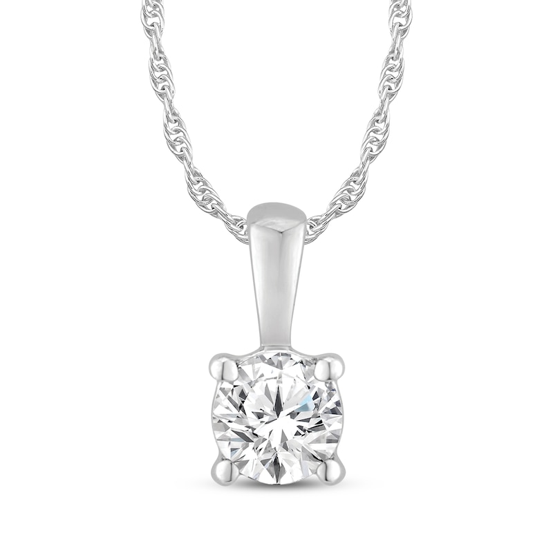 Main Image 2 of KAY Lab-Grown Diamonds Round-Cut Necklace & Earrings Solitaire Gift Set 1/2 ct tw Sterling Silver (F/SI2)