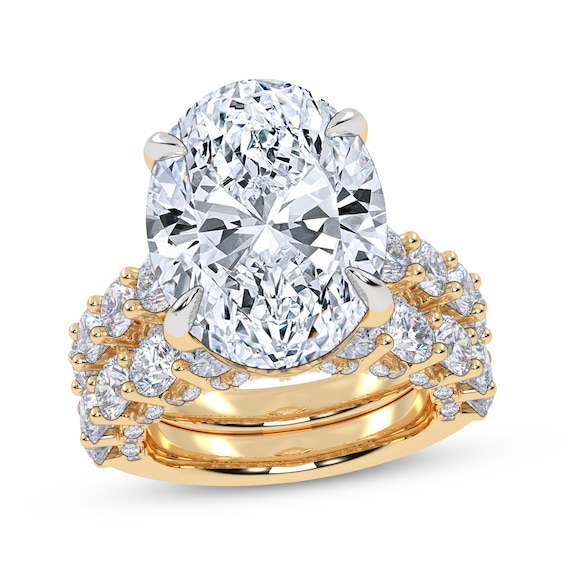 Adore Lab-Grown Diamonds Certified Oval-Cut Bridal Set 12 ct tw 14K Yellow Gold