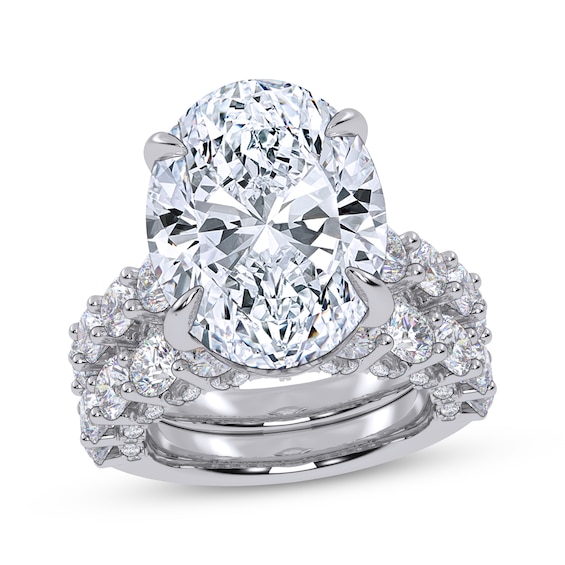 Adore Lab-Grown Diamonds Certified Oval-Cut Bridal Set 12 ct tw 14K White Gold