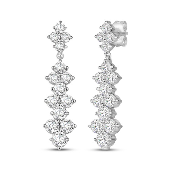 KAY Lab-Grown Diamonds Certified Stacked Drop Earrings 4 ct tw 14K White Gold