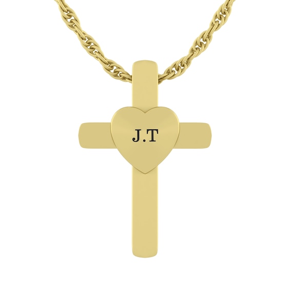 Children's Cross Necklace (1 Initial)