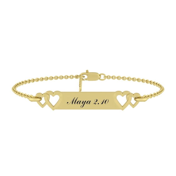 Children's ID Heart Bracelet (2 Lines)