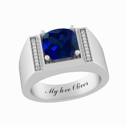 1/20 Ct. tw Diamond Men's Color Stone Ring