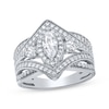 Thumbnail Image 0 of Adore Marquise-Cut & Round-Cut Diamond Engagement Ring 1 ct tw 14K White Gold