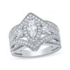 Thumbnail Image 0 of Adore Marquise-Cut & Round-Cut Diamond Engagement Ring 1 ct tw 14K White Gold