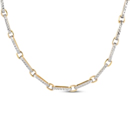 Diamond-Cut Paperclip Link Necklace 14K Yellow Gold 18”