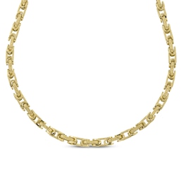 Men's Byzantine Greek Key Chain Necklace 10K Yellow Gold 22&quot;