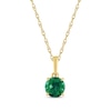 Thumbnail Image 0 of Lab-Created Emerald Solitaire Necklace 10K Yellow Gold 18"