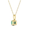 Thumbnail Image 2 of Lab-Created Emerald Solitaire Necklace 10K Yellow Gold 18"