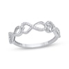 Diamond Heart Infinity Ring 1/6 ct tw Sterling Silver