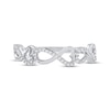 Diamond Heart Infinity Ring 1/6 ct tw Sterling Silver