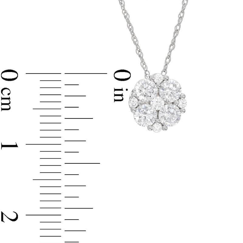 Main Image 2 of THE LEO Diamond Flower Necklace 5/8 ct tw 14K White Gold 19”