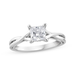 XO from KAY Princess-Cut Diamond Solitaire Ring 1 ct tw 14K White Gold (I/I2)