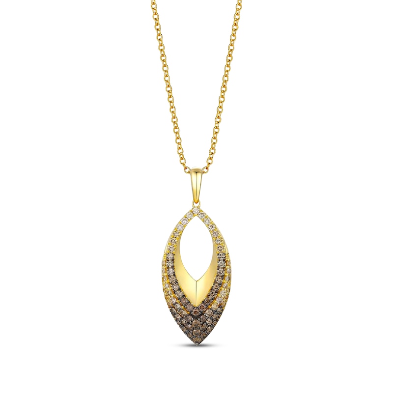Main Image 1 of Le Vian Chocolate Ombré Diamond Necklace 7/8 ct tw 14K Honey Gold 20"