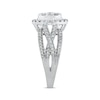 Thumbnail Image 1 of Multi-Diamond Center Oval Frame Engagement Ring 1 ct tw 10K White Gold