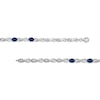 Thumbnail Image 2 of Oval-Cut Blue Lab-Created Sapphire & White Lab-Created Sapphire Infinity Link Bracelet Sterling Silver 7.5"