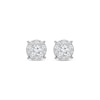 Thumbnail Image 1 of Lab-Created Diamonds by KAY Halo Stud Earrings 1 ct tw 10K White Gold