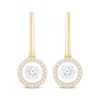 Thumbnail Image 2 of Unstoppable Love Diamond Hoop Halo Drop Earrings 1/2 ct tw 10K Yellow Gold
