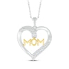 Thumbnail Image 1 of Diamond "Mom" Heart Necklace 1/6 ct tw Sterling Silver & 10K Yellow Gold 18"