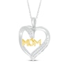 Thumbnail Image 2 of Diamond "Mom" Heart Necklace 1/6 ct tw Sterling Silver & 10K Yellow Gold 18"