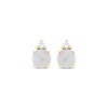 Thumbnail Image 2 of Natural Opal & Diamond Accent Stud Earrings 10K Yellow Gold