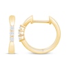 Thumbnail Image 3 of Diamond Three-Stone Pinched Hoop Earrings 1/10 ct tw 10K Yellow Gold