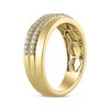 Thumbnail Image 2 of Men's Diamond Diagonal Two-Row Fashion Ring 1/2 ct tw 14K Yellow Gold