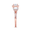 Thumbnail Image 2 of Adore Emerald-Cut & Pear-Shaped Diamond Three-Stone Engagement Ring 1 ct tw 14K Rose Gold