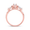 Thumbnail Image 3 of Adore Emerald-Cut & Pear-Shaped Diamond Three-Stone Engagement Ring 1 ct tw 14K Rose Gold
