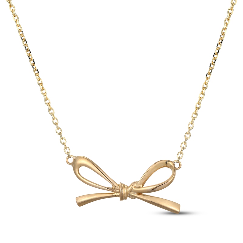 Main Image 1 of Bow Necklace 10K Yellow Gold 18"