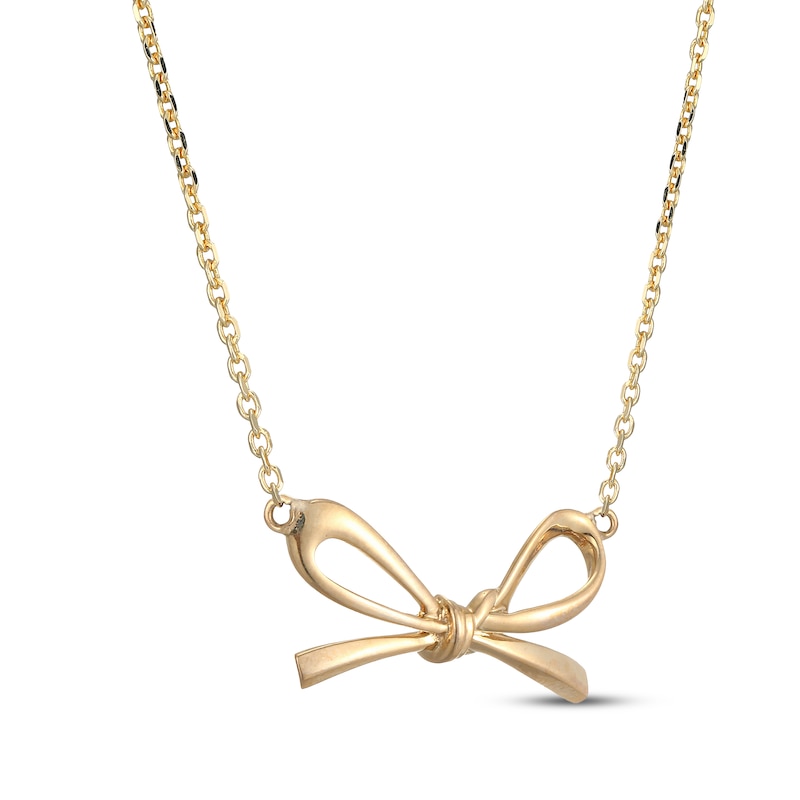 Main Image 2 of Bow Necklace 10K Yellow Gold 18"