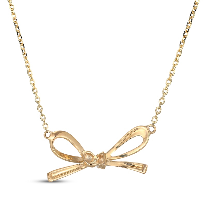 Main Image 3 of Bow Necklace 10K Yellow Gold 18"