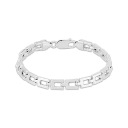 5mm Stampato Chain Bracelet Hollow Sterling Silver Gold 8.5"
