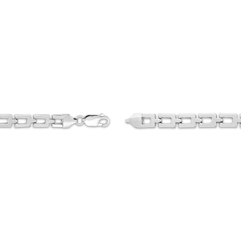 Main Image 3 of 5mm Stampato Chain Bracelet Hollow Sterling Silver Gold 8.5"