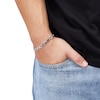 Thumbnail Image 4 of 5mm Stampato Chain Bracelet Hollow Sterling Silver Gold 8.5"