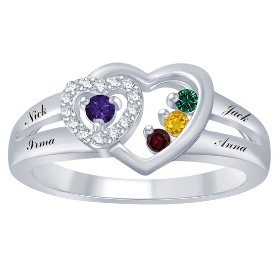 Birthstone Family & Mother's Heart Ring