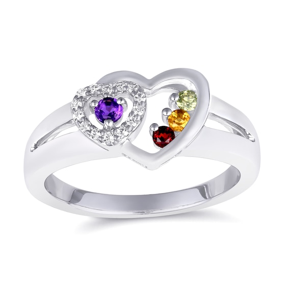 Birthstone Family & Mother's Heart Ring