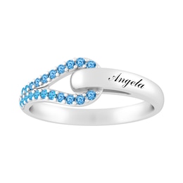 Love + Be Loved Birthstone Ring (1 Stone and Line)