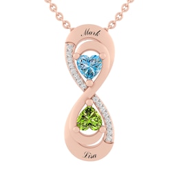 1/20 ct tw. Diamond and Color Stone Couple's Infinity Necklace
