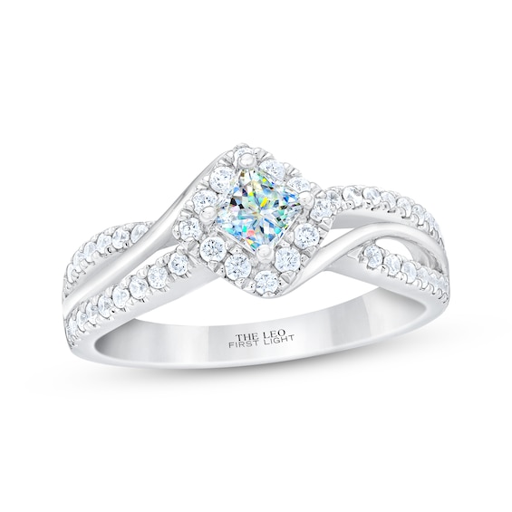 THE LEO First Light Diamond Princess-Cut Engagement Ring 5/8 ct tw 14K White Gold