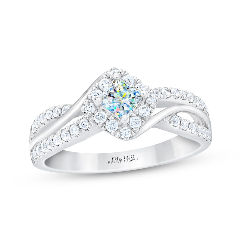 Main Image 1 of THE LEO First Light Diamond Princess-Cut Engagement Ring 5/8 ct tw 14K White Gold