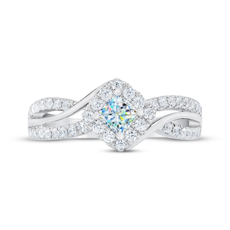 Main Image 3 of THE LEO First Light Diamond Princess-Cut Engagement Ring 5/8 ct tw 14K White Gold