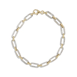 Paperclip Chain Bracelet 14K Gold 7.5&quot;