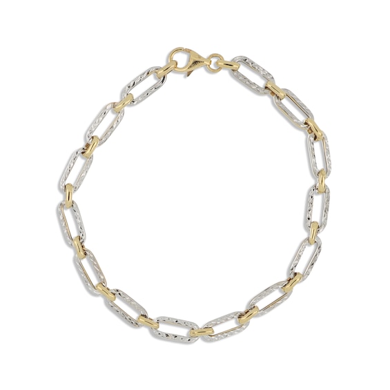 Paperclip Chain Bracelet 14K Gold 7.5"