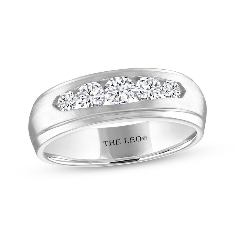 Men’s THE LEO Diamond Round-Cut Wedding Band 3/4 ct tw 14K White Gold